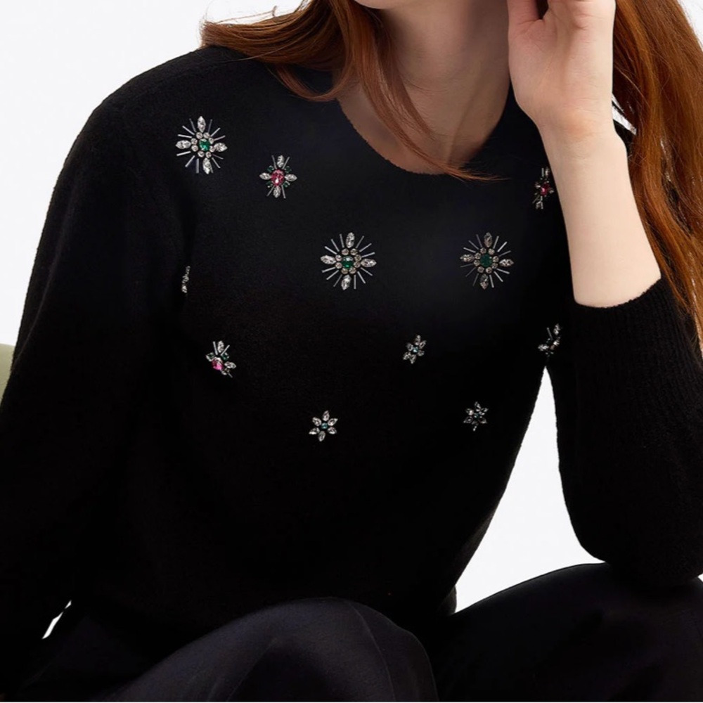 Draper James Embellished Sweater Black